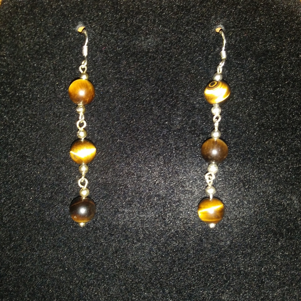 Sterling Silver Tigers eye earrings